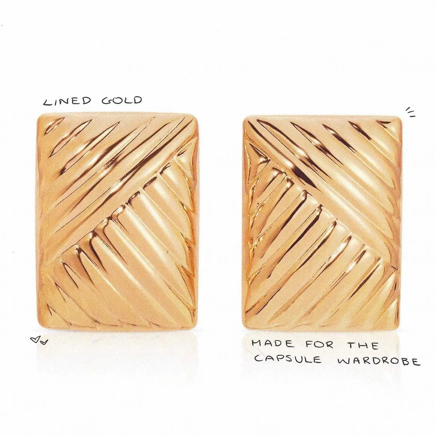 Elegant Textured Square Gold Earrings
