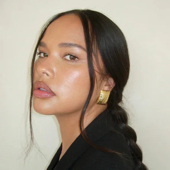 Elegant Textured Square Gold Earrings