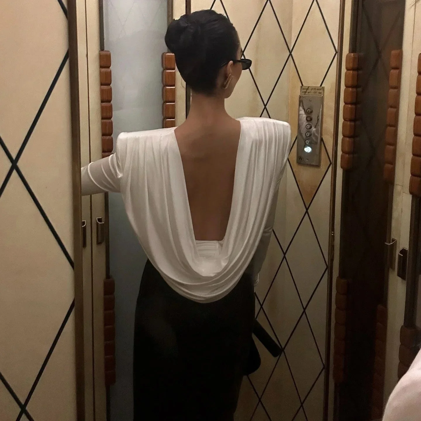 Reversible Draped Neck Shoulder Blouse