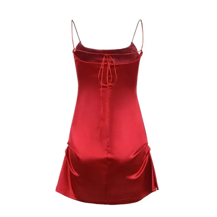 Luxurious Silk Satin Mini Dress in Elegant Design