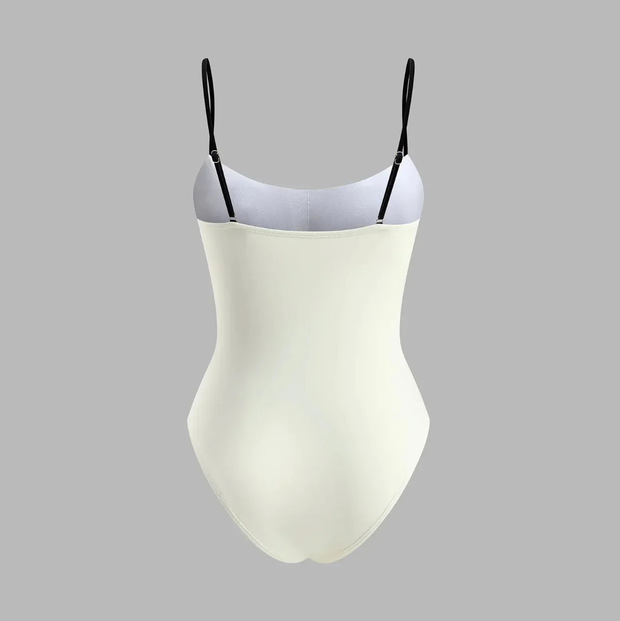 Elegant White Contrast Trim Aphrodite Swimsuit