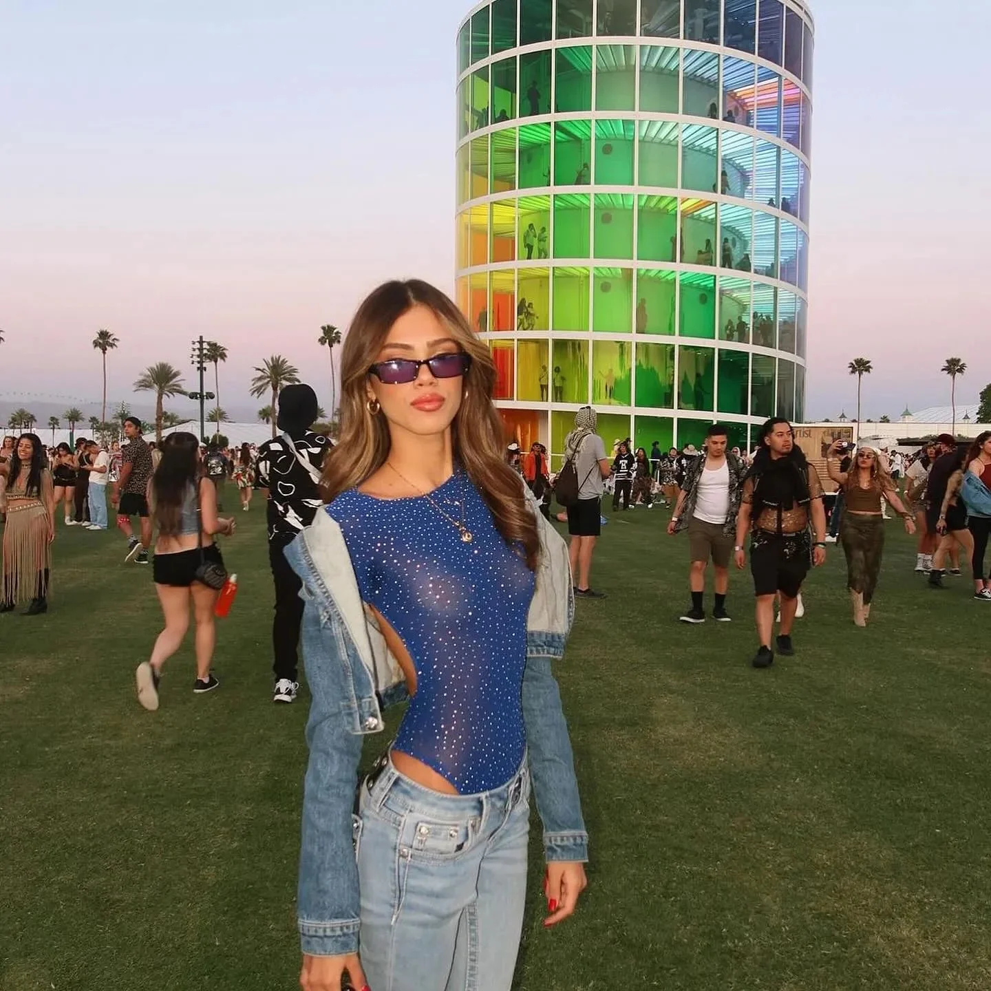 Rhinestone Embellished Bodysuit in Vibrant Blue, Hot Pink, or Black