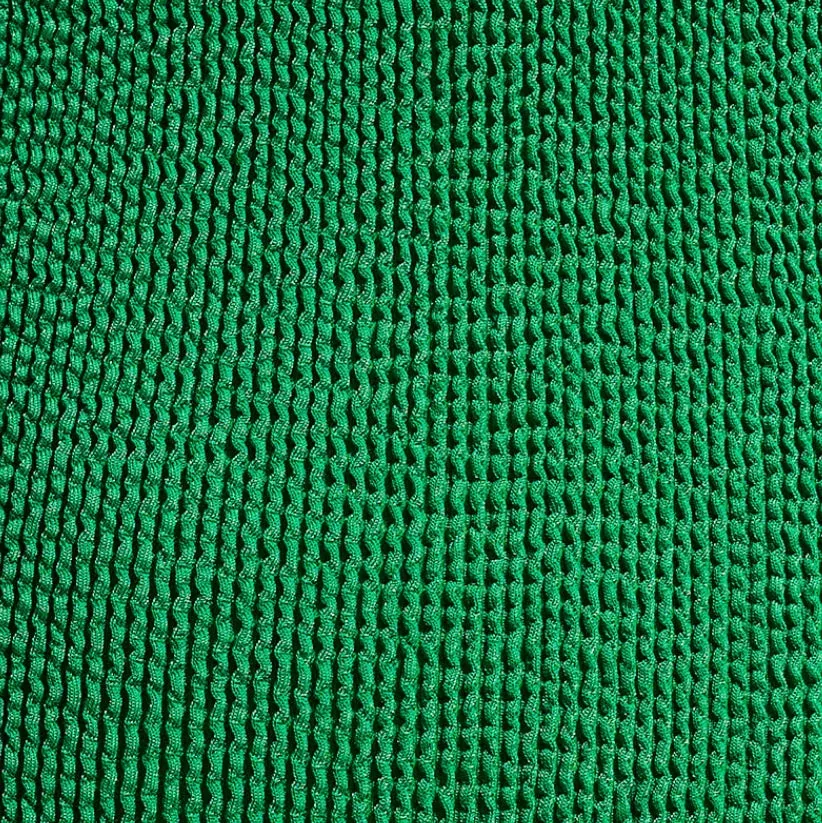 High Waist Dark Green Ribbed Bikini for Women