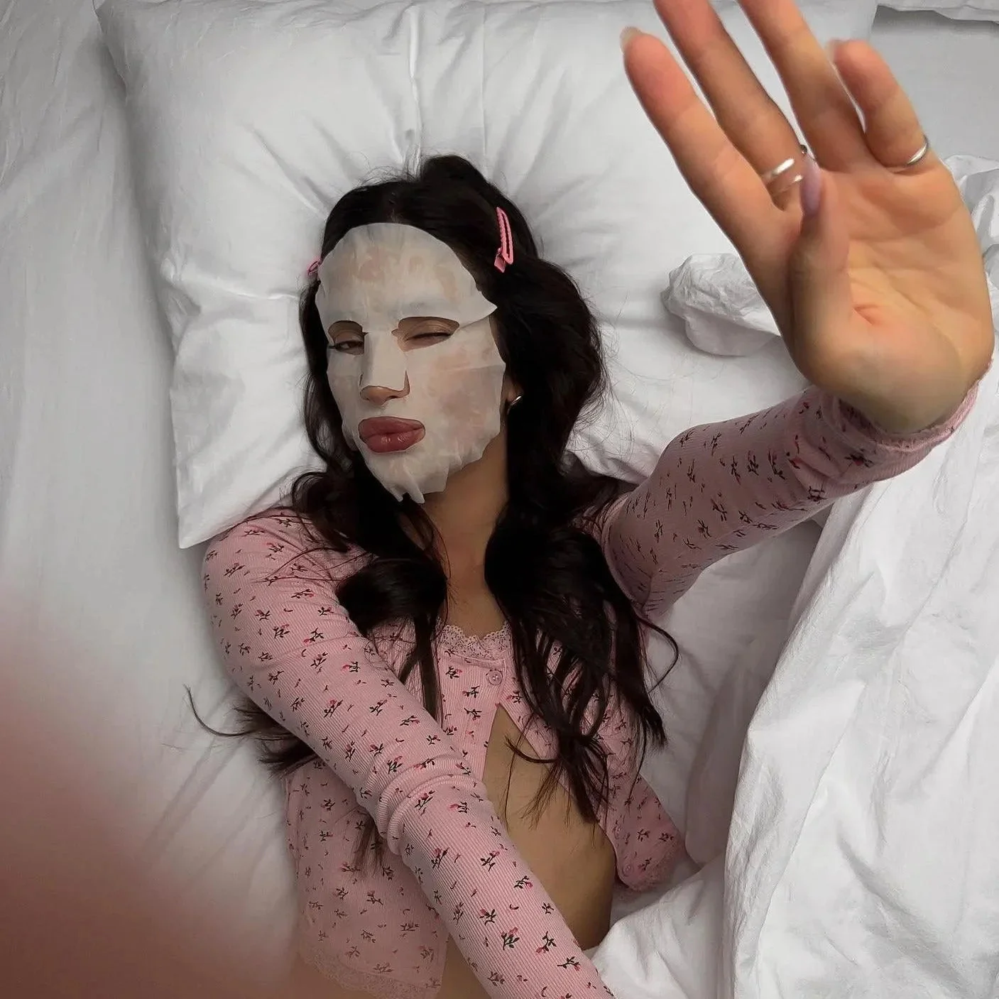 Ribbed Lace Trim Whisper Two-Piece Set