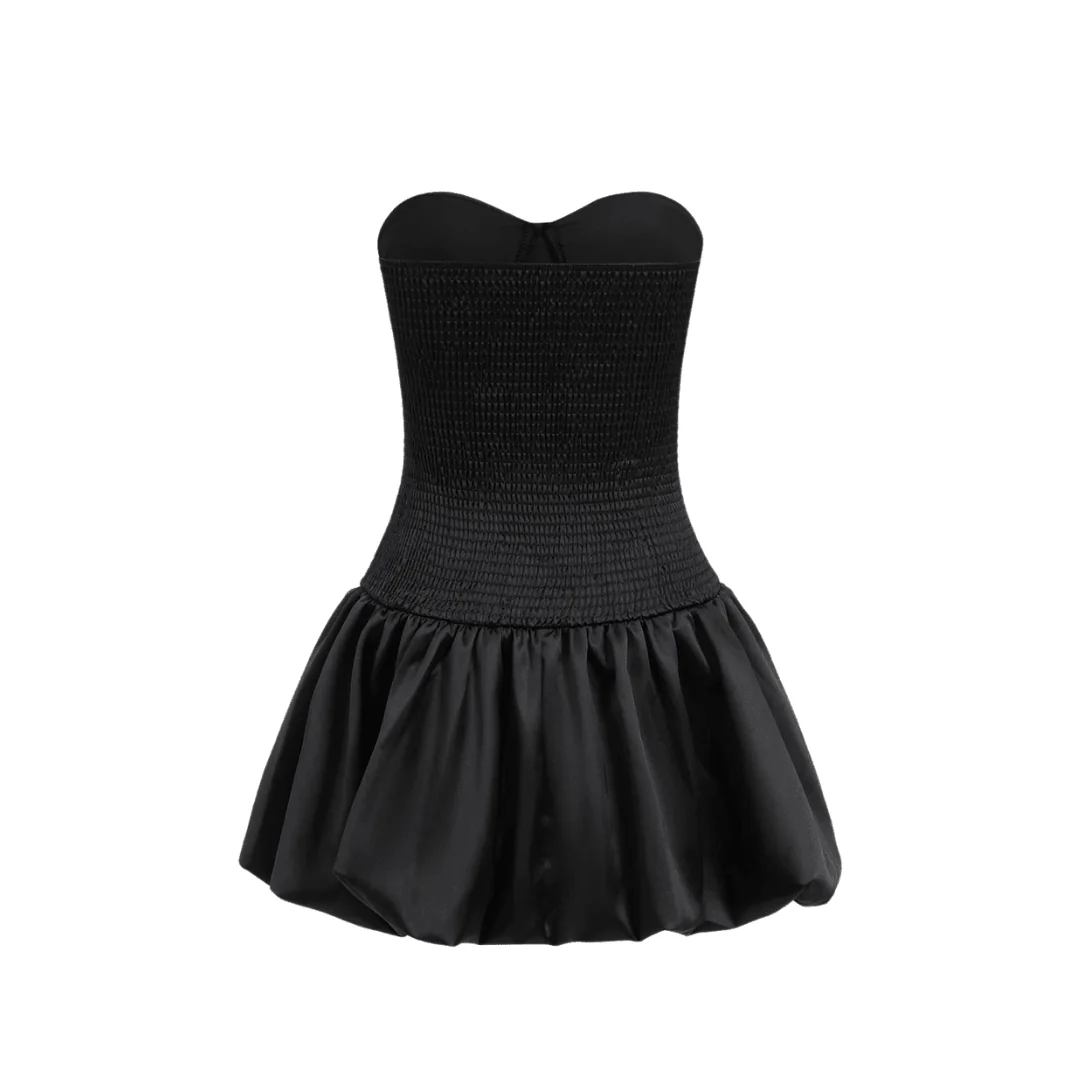Structured Corset Puffball Mini Dress