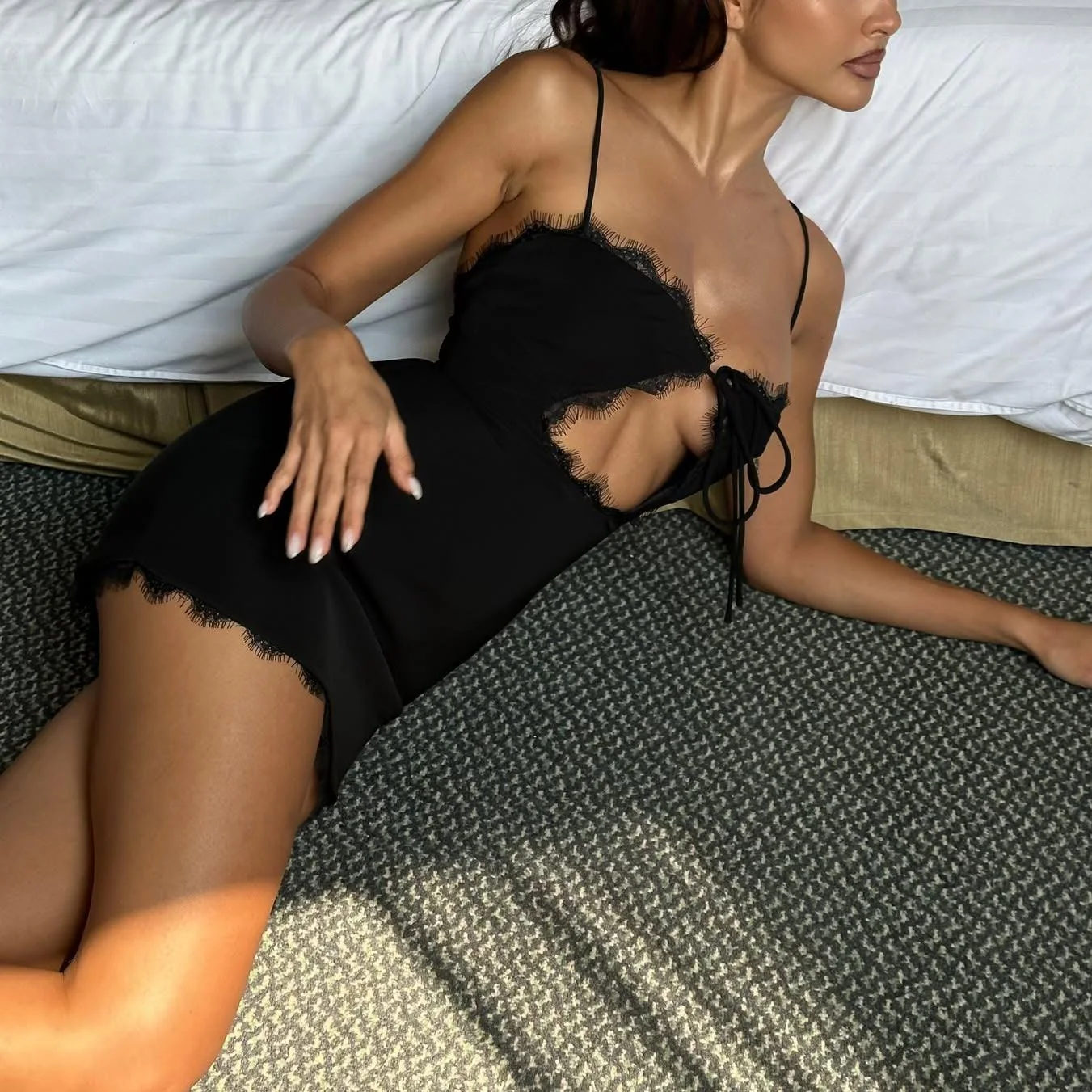 Sleek Cut-Out Black Mini Dress