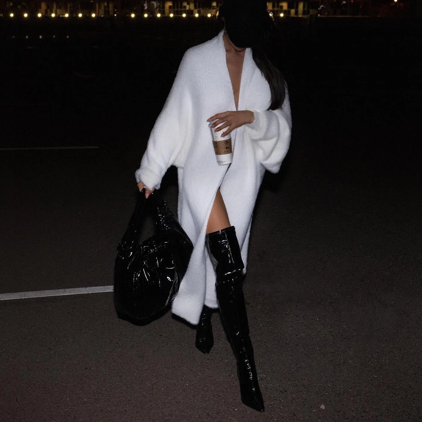 Cozy Oversized Knit Cardigan in White, Pink, Khaki, Black