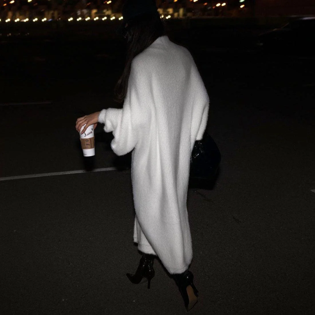 Cozy Oversized Knit Cardigan in White, Pink, Khaki, Black