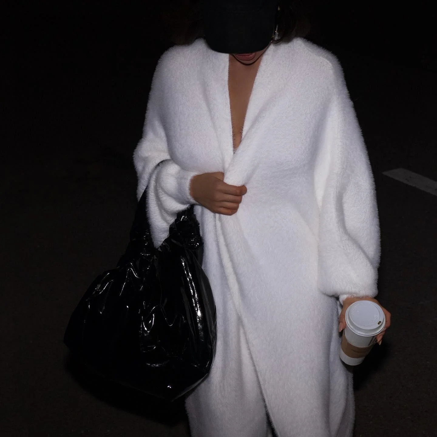 Cozy Oversized Knit Cardigan in White, Pink, Khaki, Black