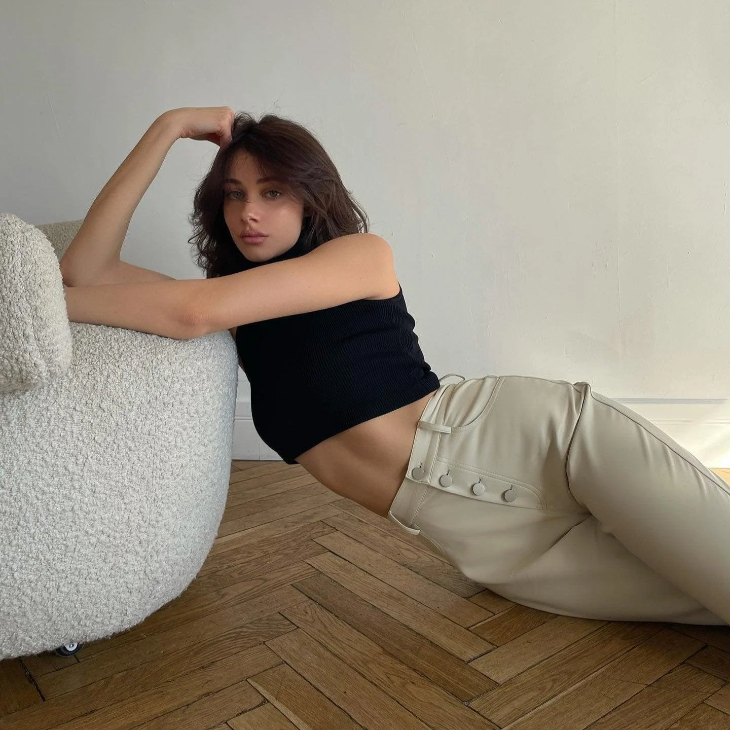 High Waist White Leather Pants - Stylish & Luxurious