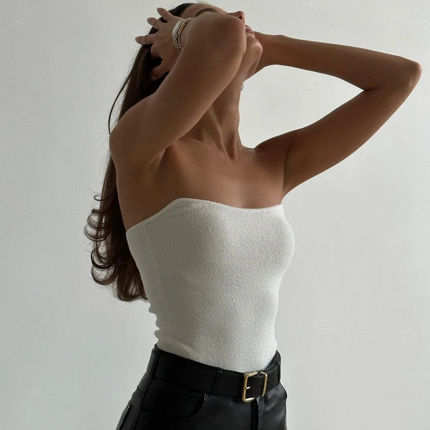Knitted Crop Top for Summer Style - White, Black, Beige