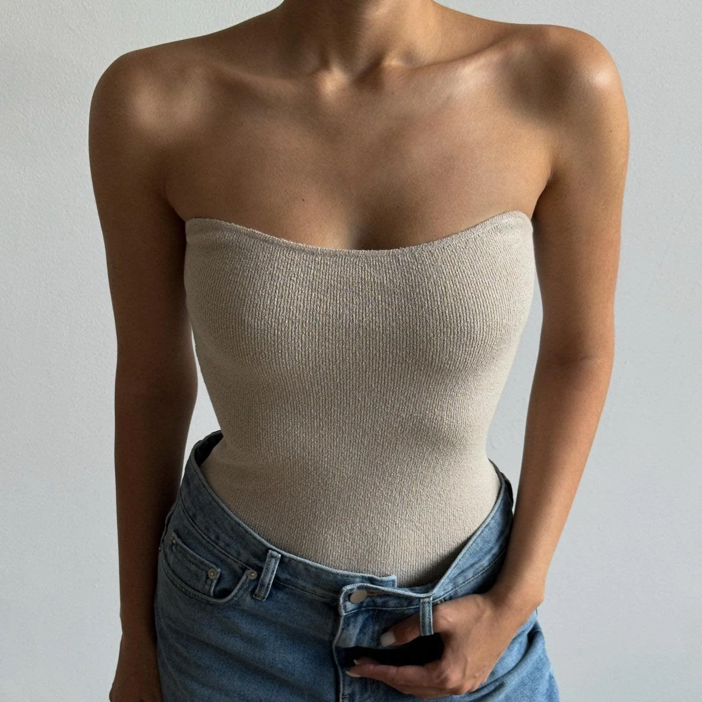 Knitted Crop Top for Summer Style - White, Black, Beige