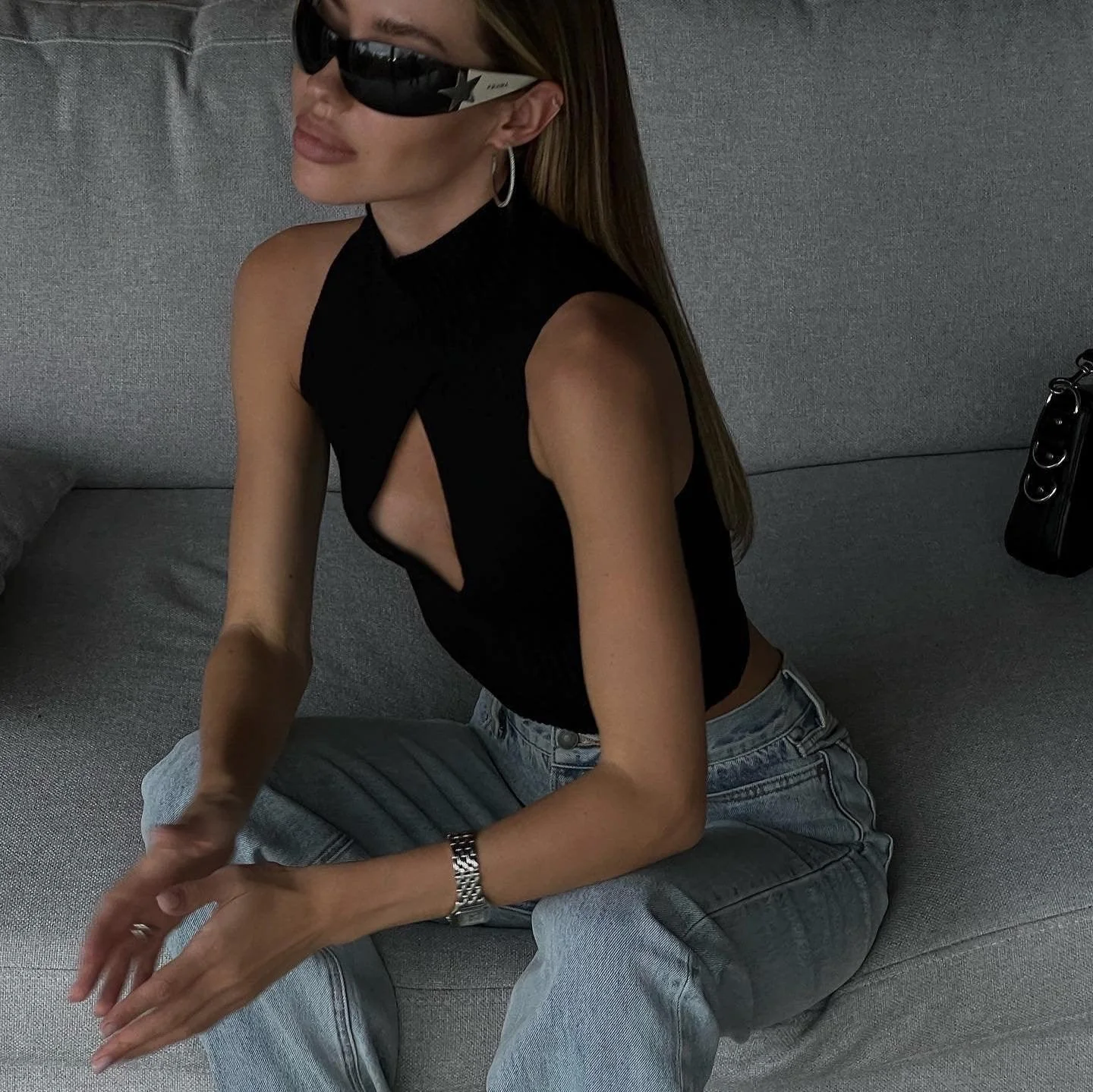 Cut Out Knit Crop Top in Versatile Colors