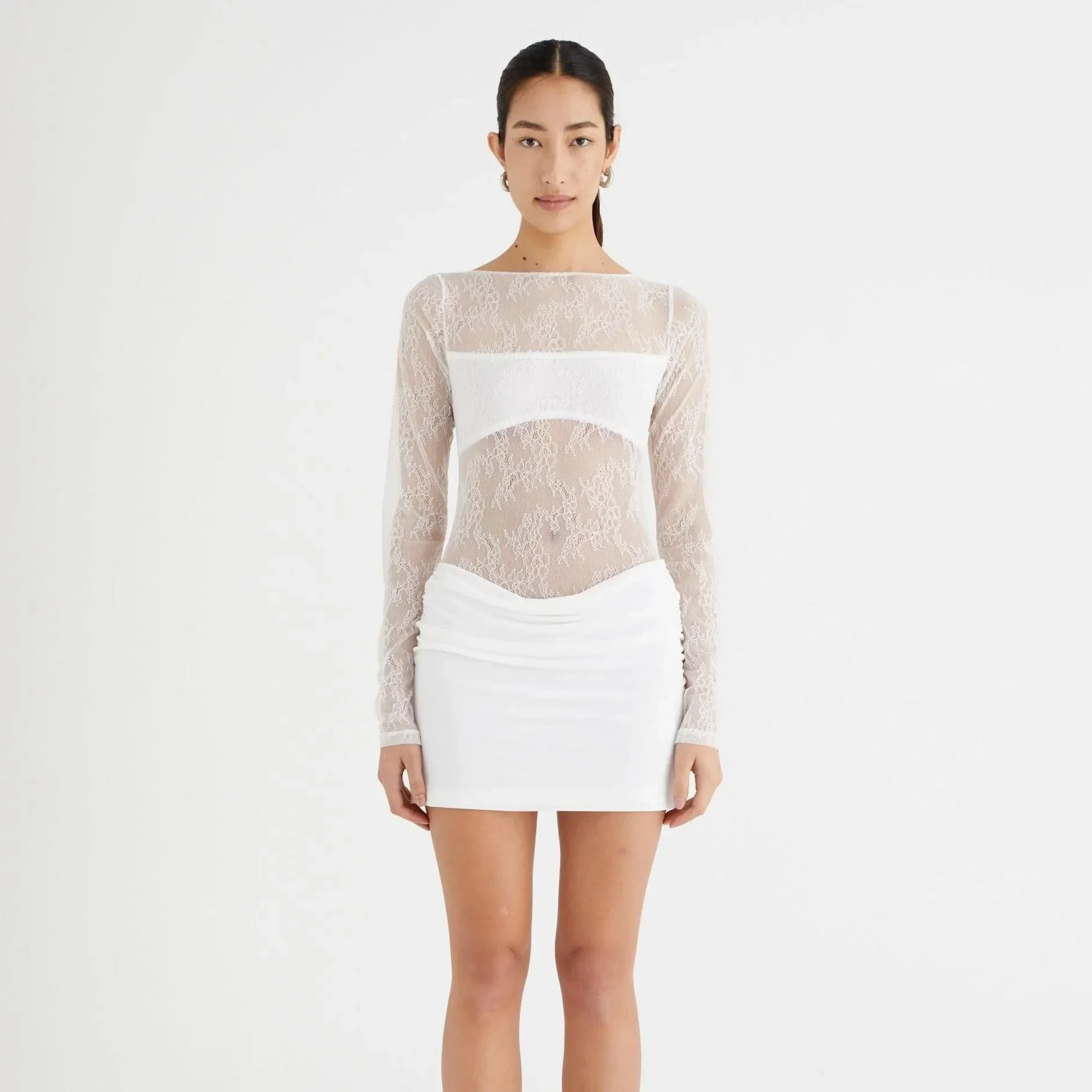 Elegant Lace Detail Mini Dress