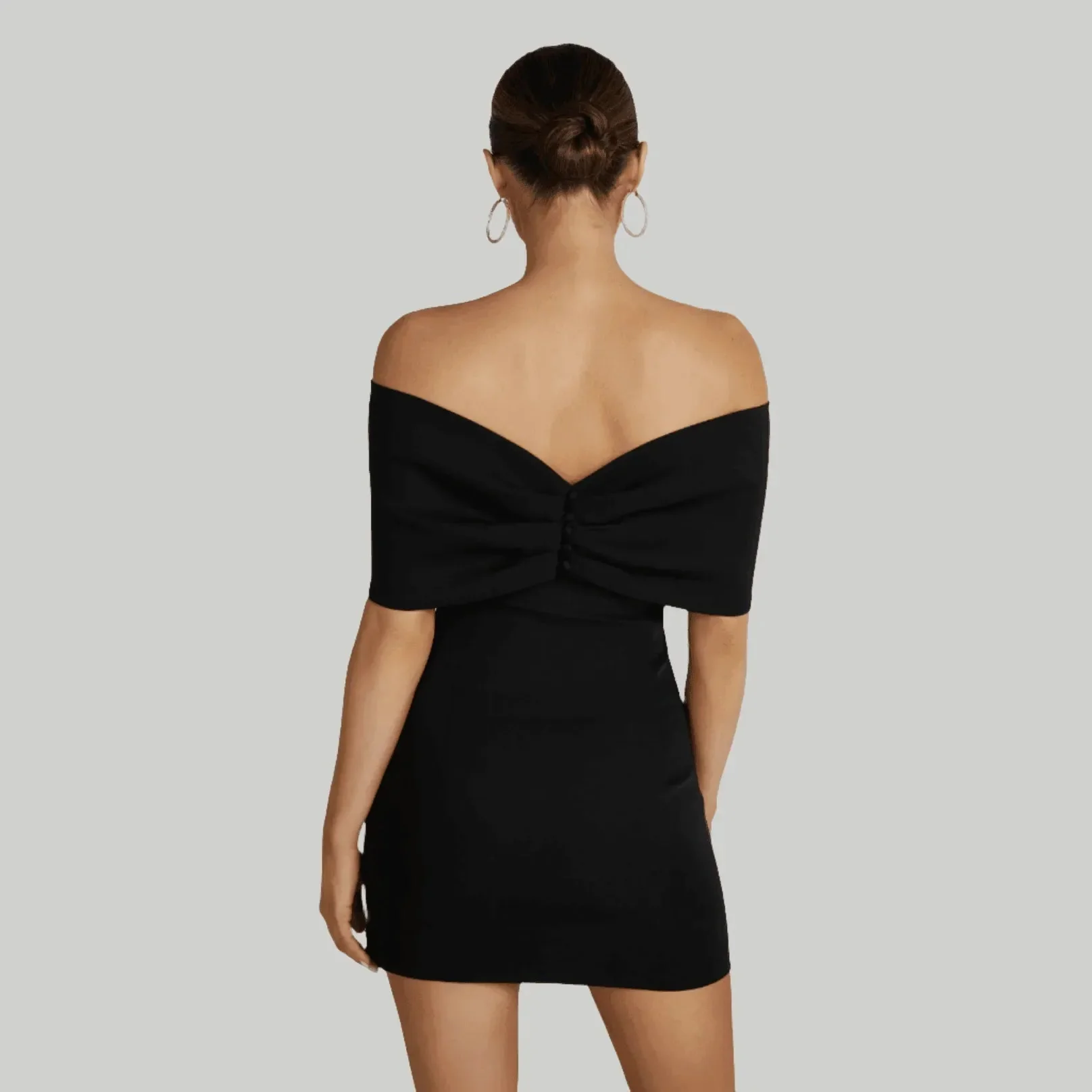 Chic Bow Detail Off Shoulder Mini Dress