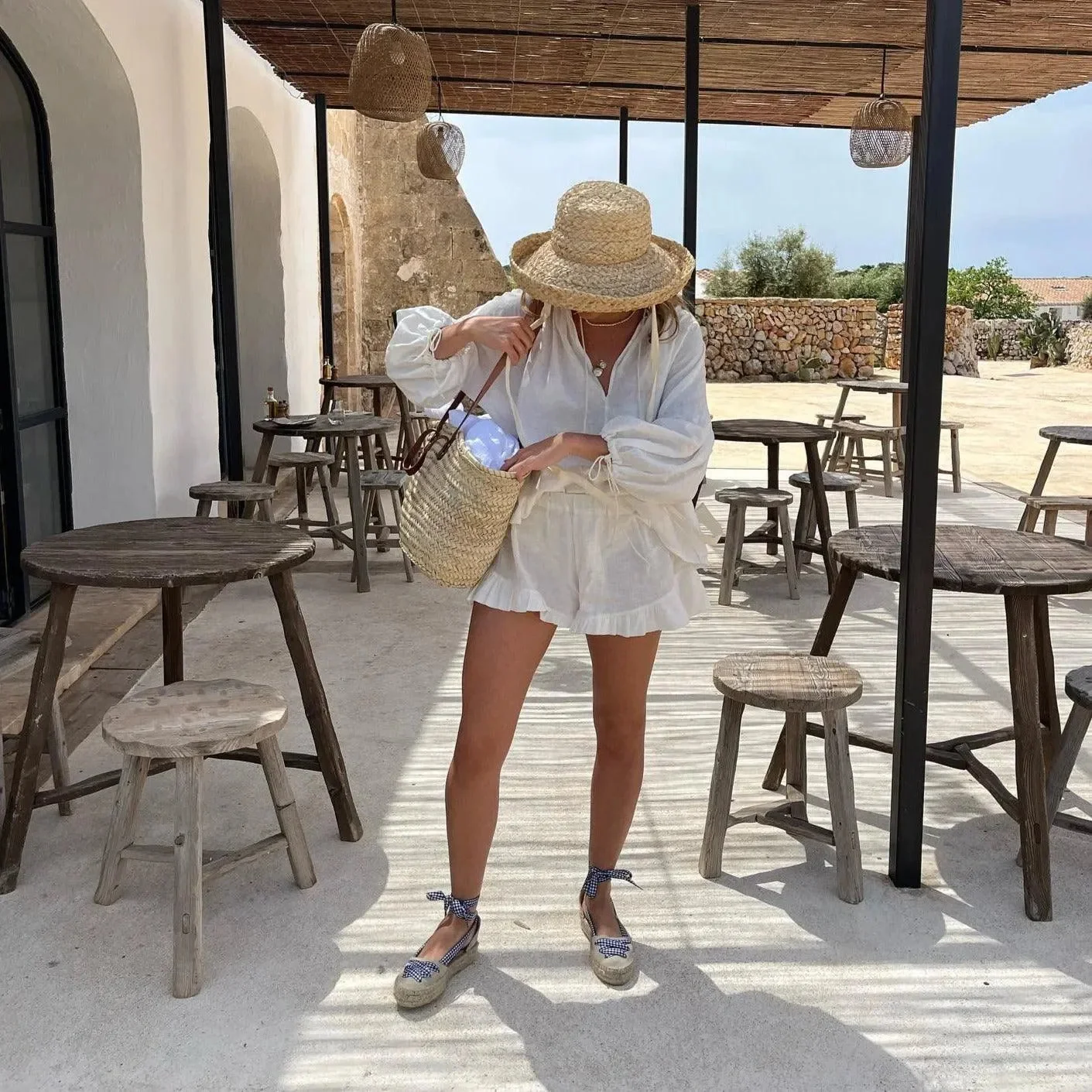 Chic Beach Cruiser Ruffle Matching Set