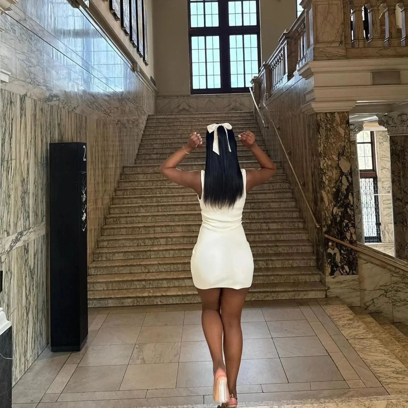 Chic Collared Knit Mini Dress in White