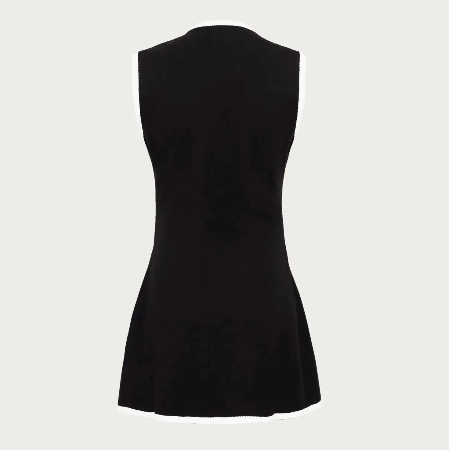 Elegant Black Knitted Mini Dress