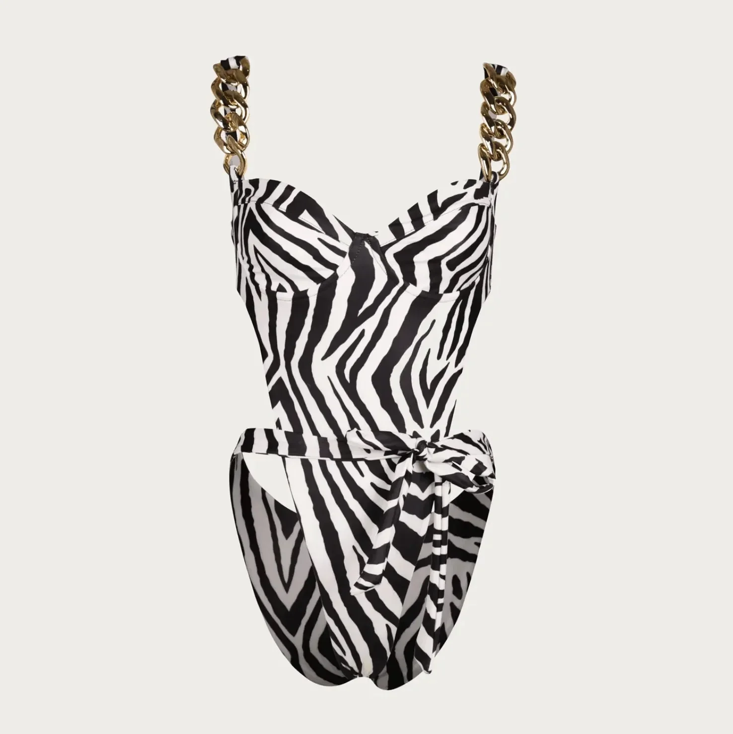 Chain One Piece Swimsuit with Elegant Cutouts