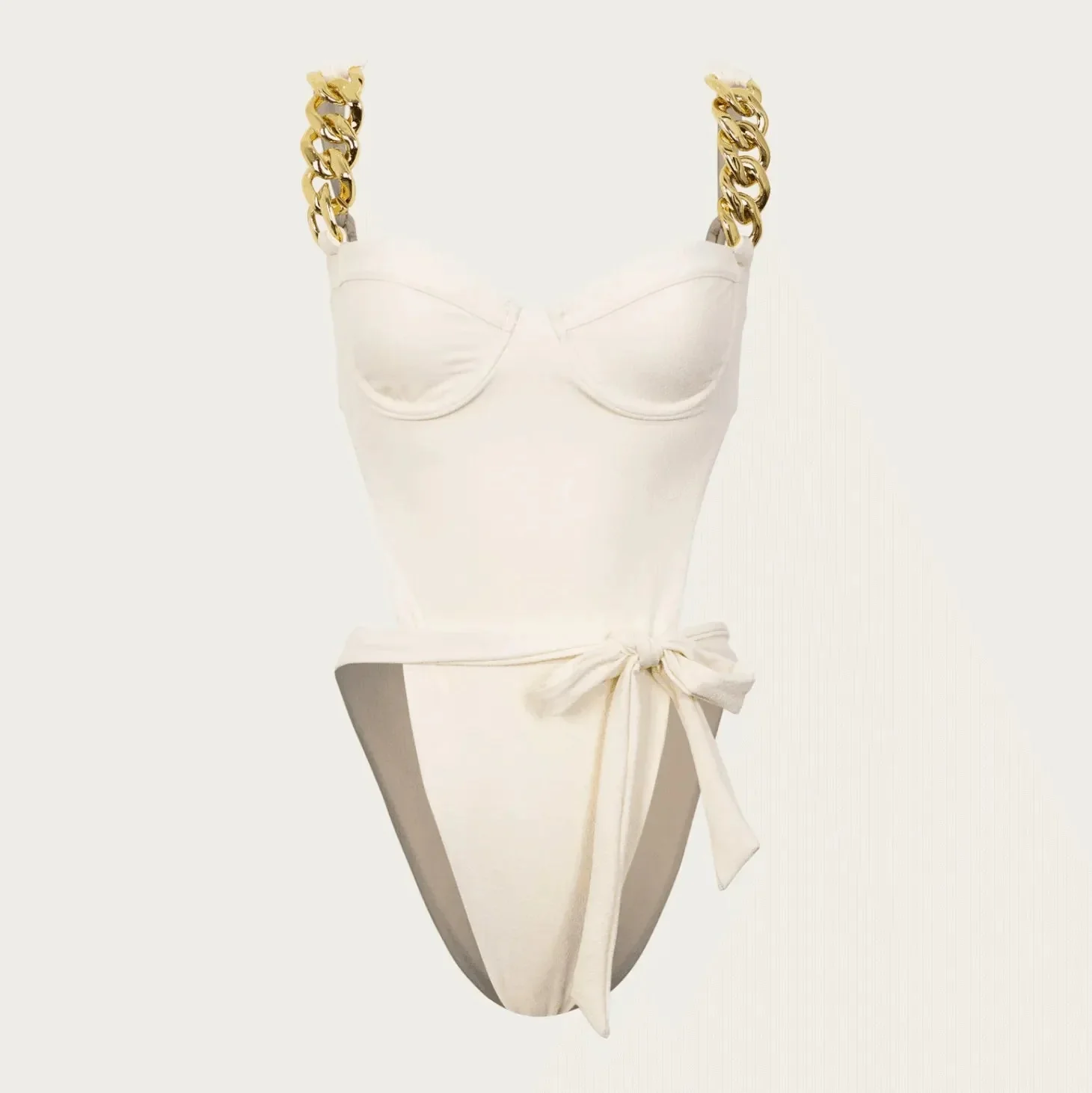 Chain One Piece Swimsuit with Elegant Cutouts