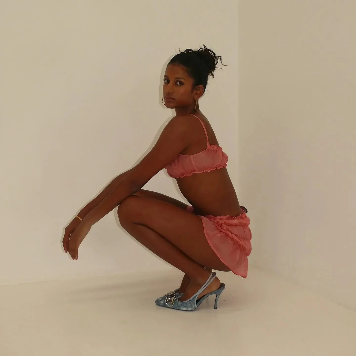 Vibrant Two-Piece Summer Set Pink Ivory Black S M L