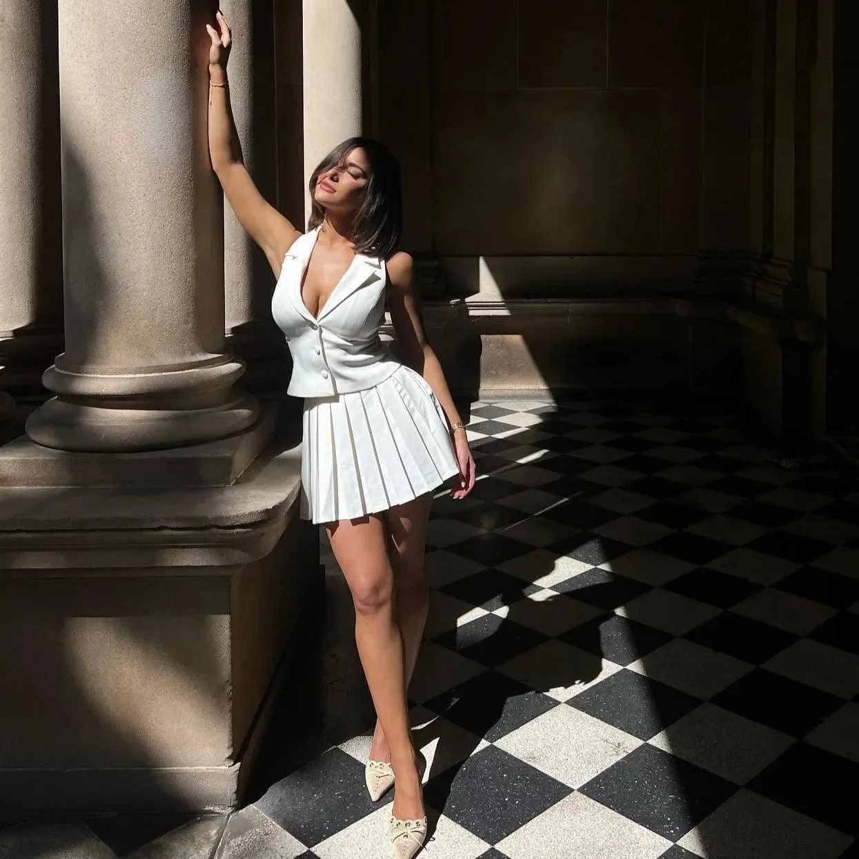 Chic White Two-Piece Set for Women