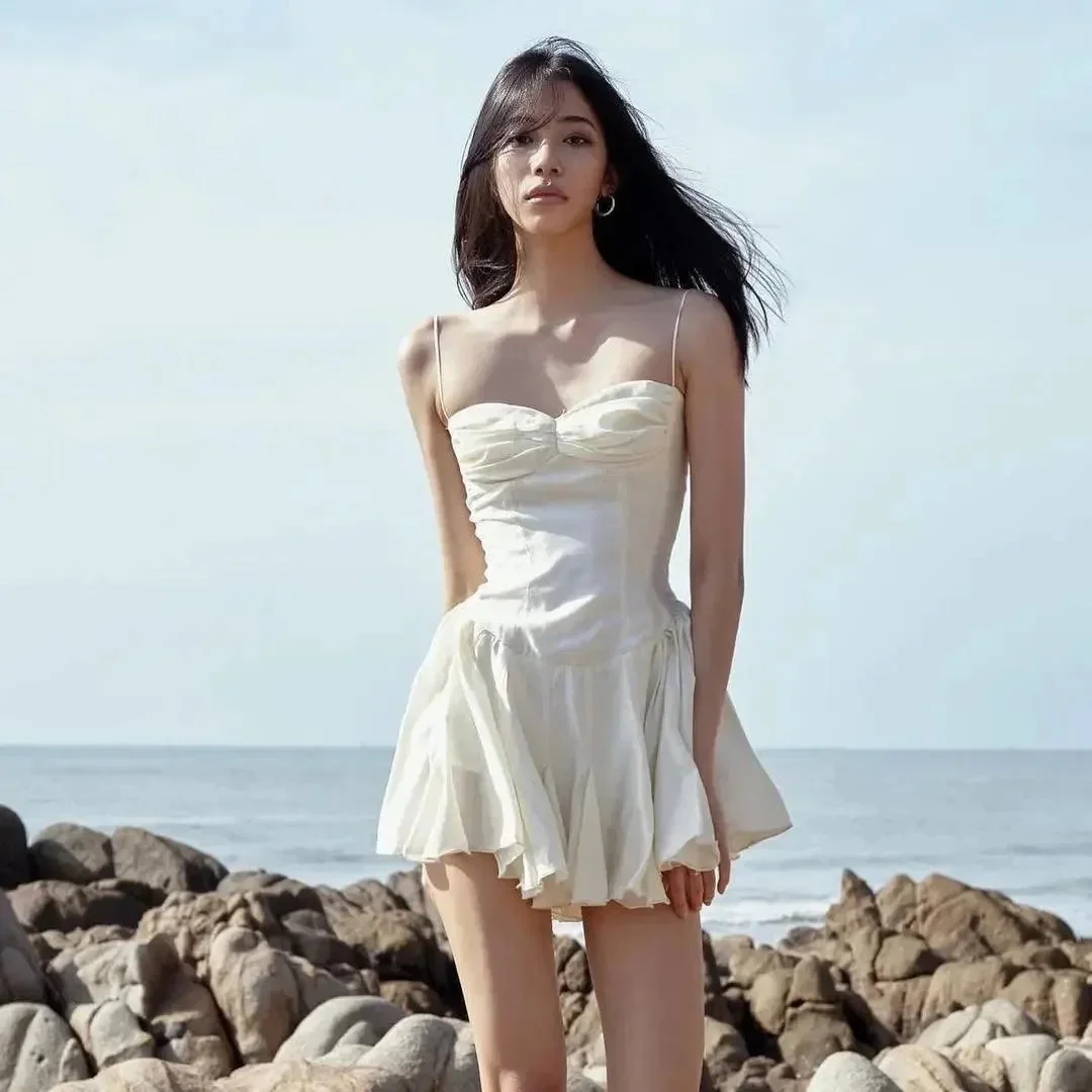 Chic Ivory Mini Dress - Flattering Silhouette, Elegant Design