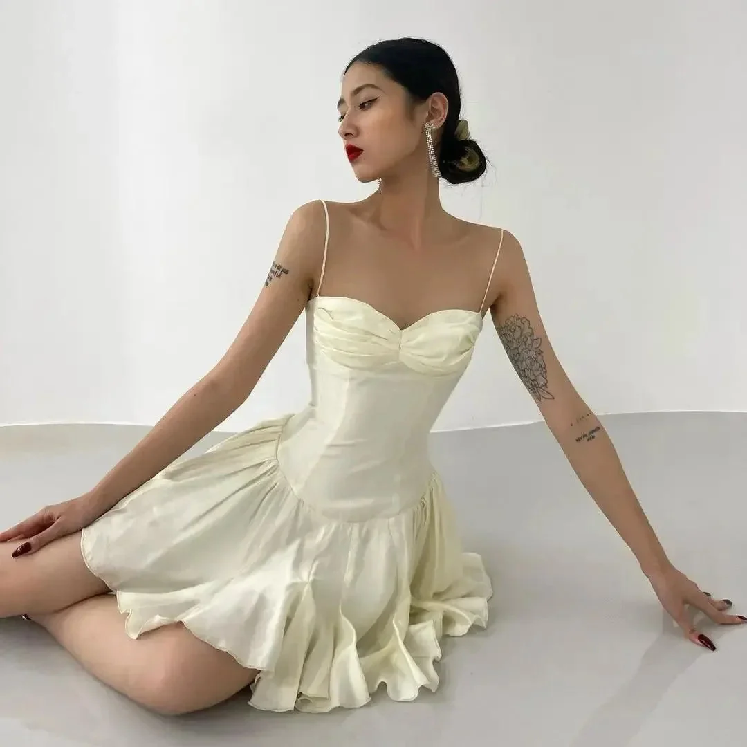 Chic Ivory Mini Dress - Flattering Silhouette, Elegant Design