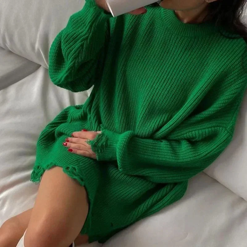 Comfortable Solid Color Loose Sweater for Women