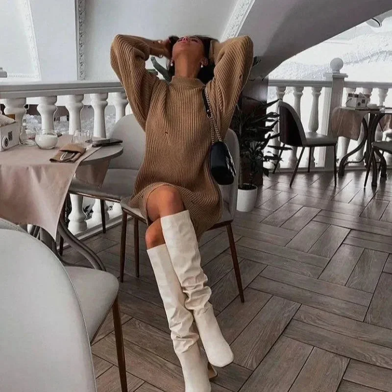 Comfortable Solid Color Loose Sweater for Women