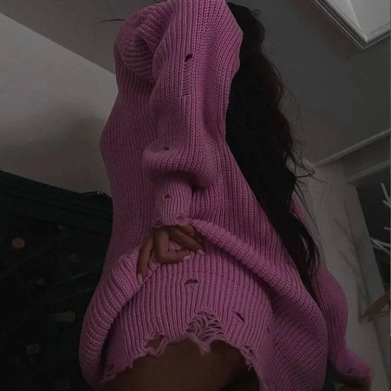 Comfortable Solid Color Loose Sweater for Women