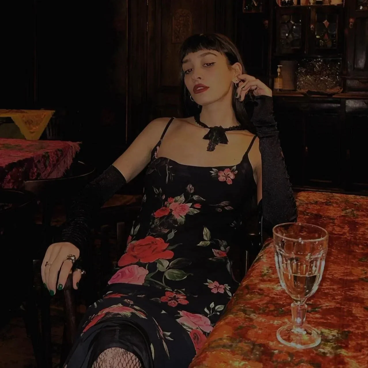 Elegant Floral Print Maxi Dress Black Adjustable Straps