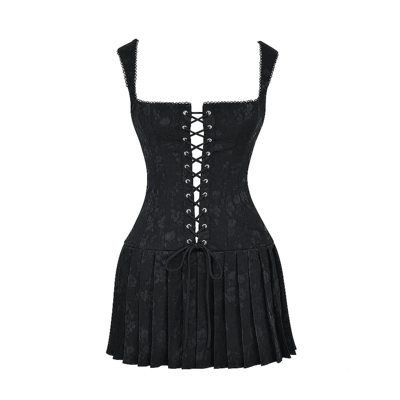 Chic Lace Detail Sweetheart Corset Mini Dress