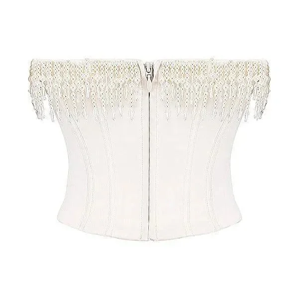 Vintage Satin Crop Top with Pleats - Elegant & Luxurious