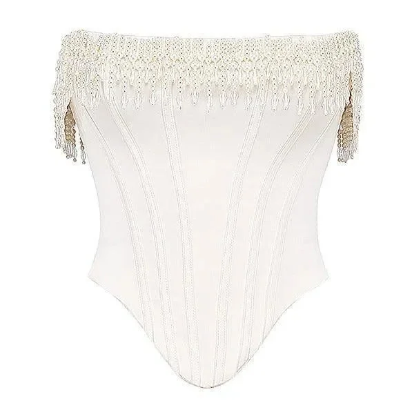 Vintage Satin Crop Top with Pleats - Elegant & Luxurious