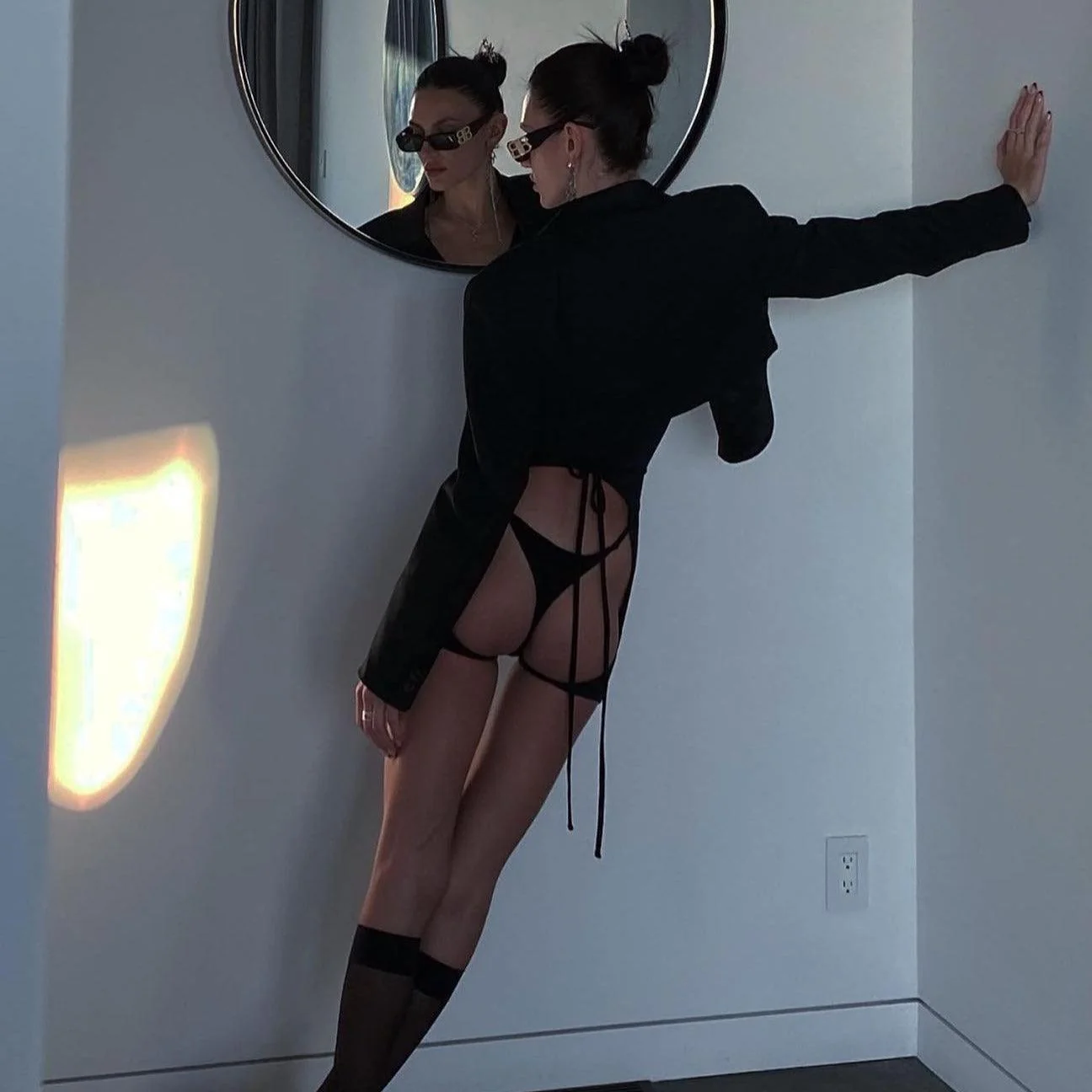 Black Fitted Long Sleeve Jumpsuit