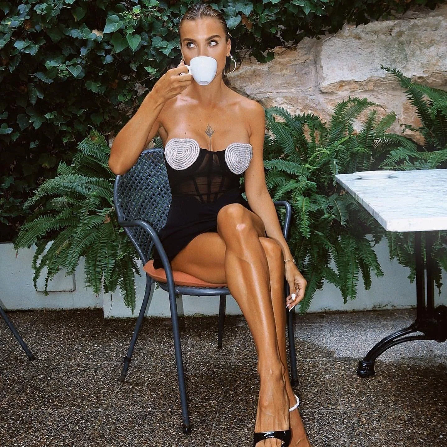 Diamond Embellished Bustier Mini Dress - Chic & Elegant Style