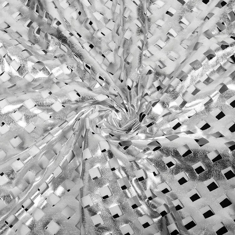 Sophisticated Cut-Out Mini Dress Silver Polyester Spandex Blend