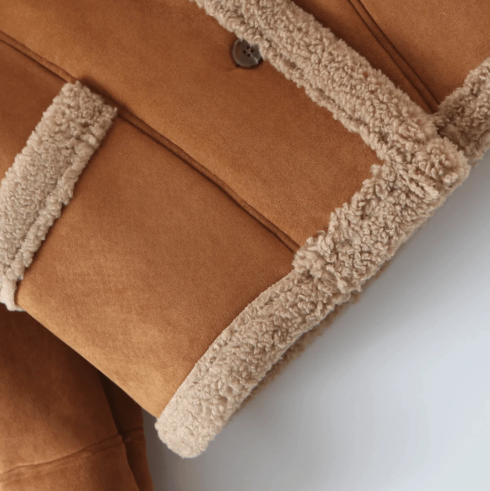 Brown Lambswool Suede Jacket - Stylish & Warm Layering Essential