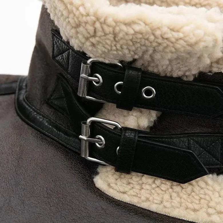 Cozy Brown Faux Fur Lapel Jacket