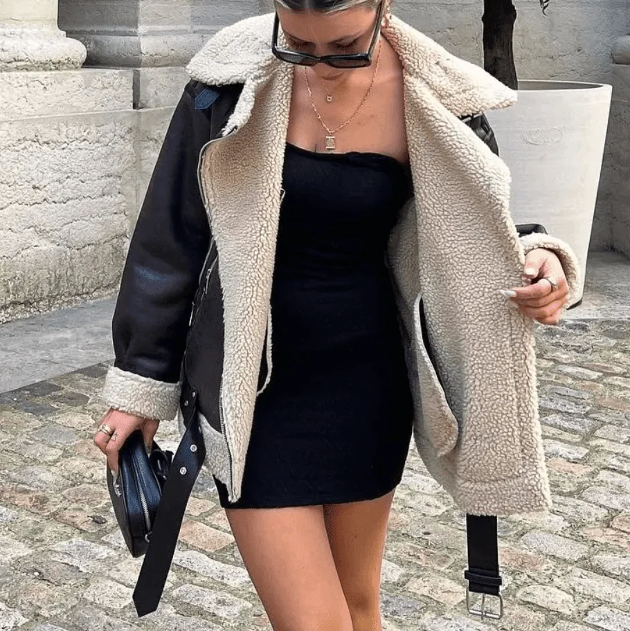 Cozy Brown Faux Fur Lapel Jacket