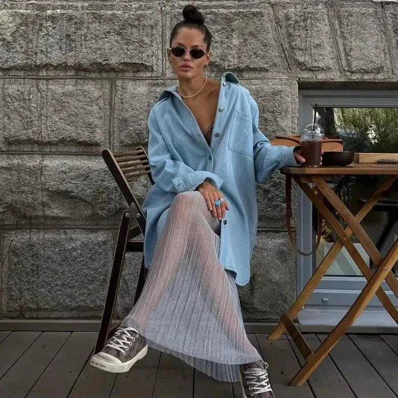 Elegant Sheer Pink Maxi Skirt