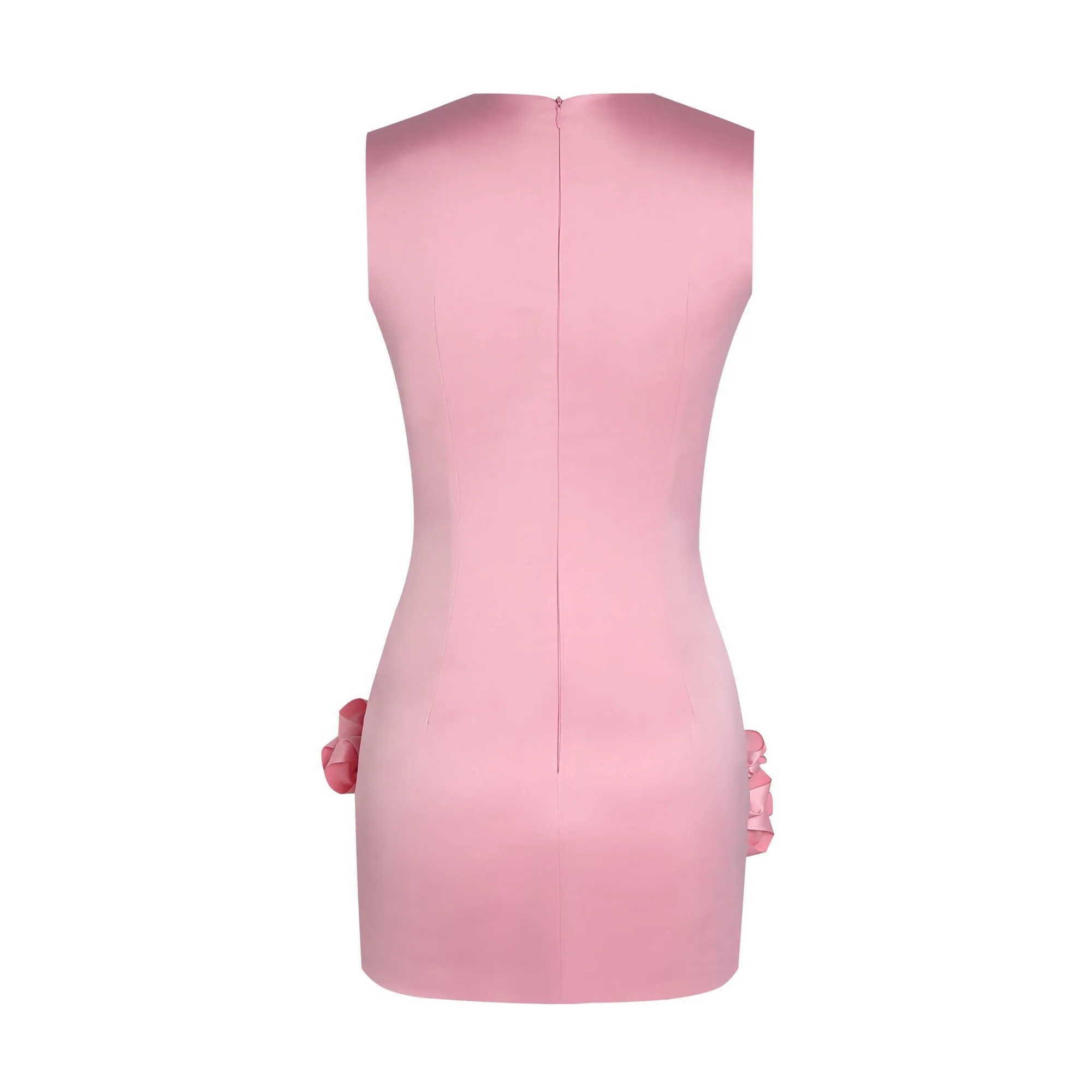 Pink Floral Sleeveless Mini Dress