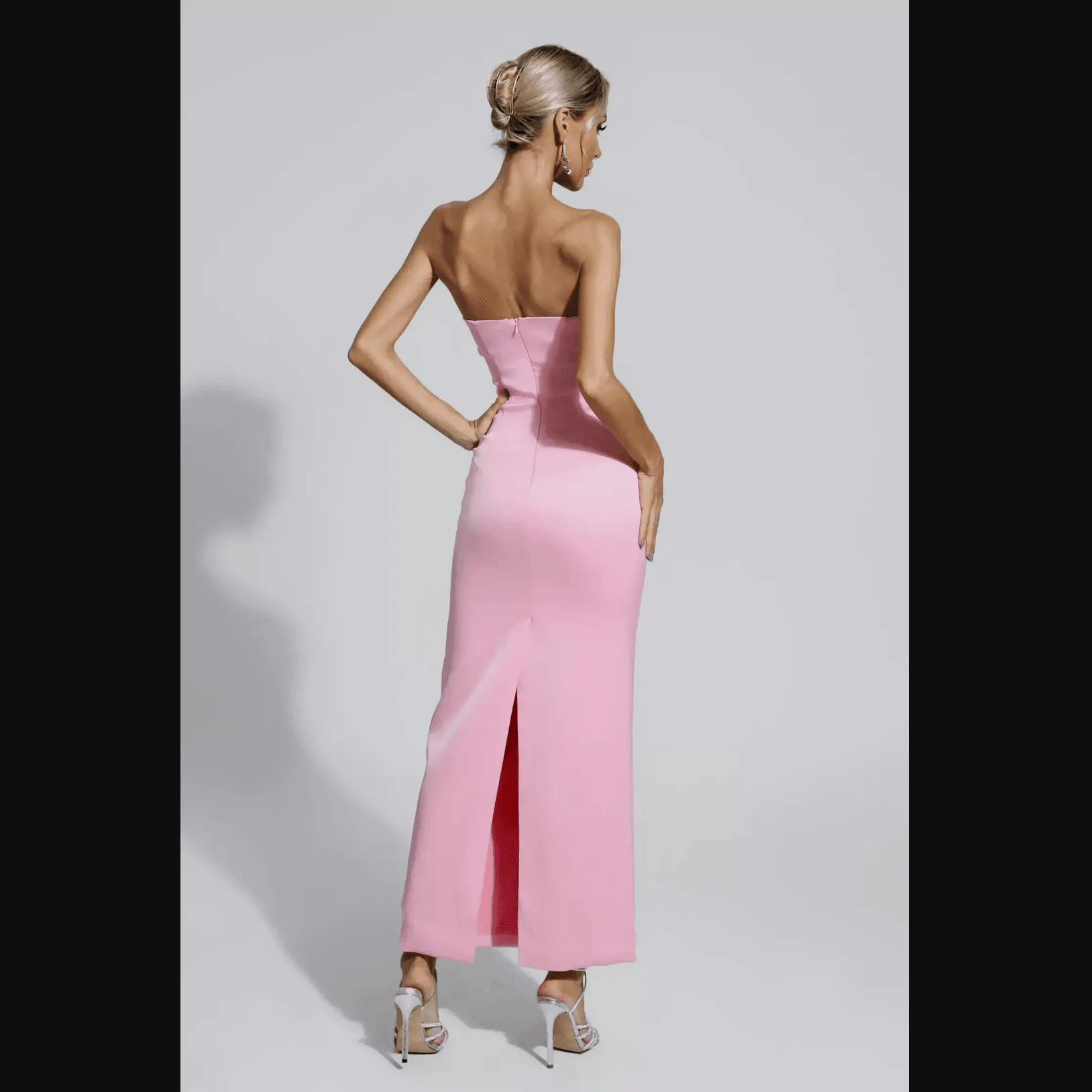 Pink Crystal Heart Maxi Dress
