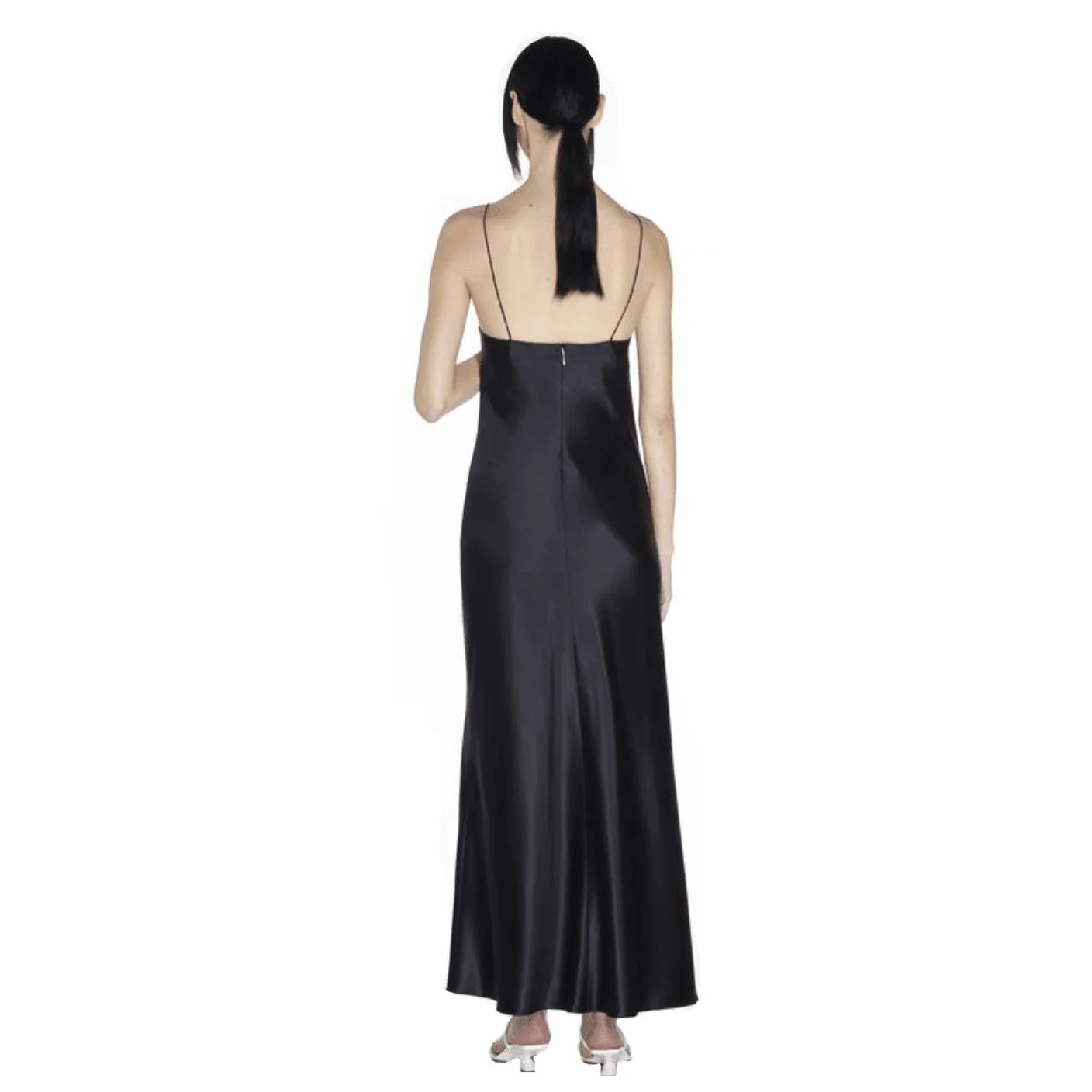 Elegant Crystal Embellished Maxi Dress in Black