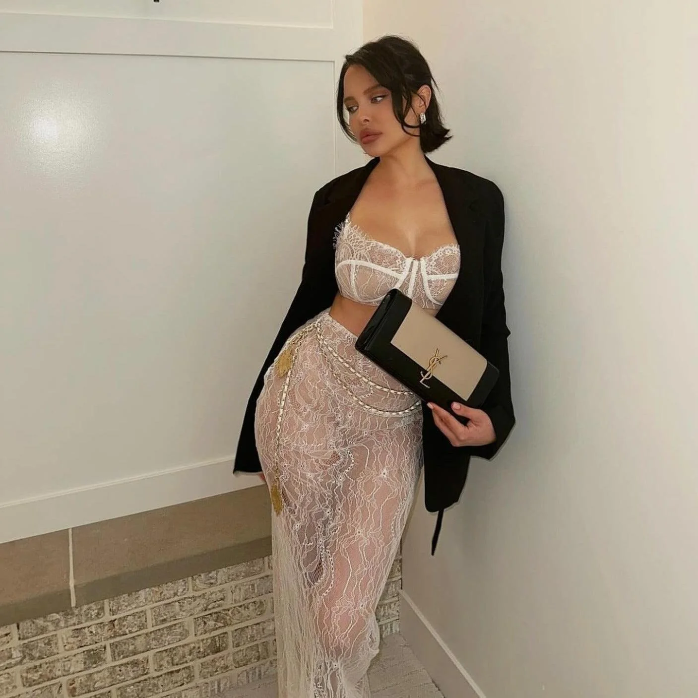 Elegant Lace Maxi Skirt Set