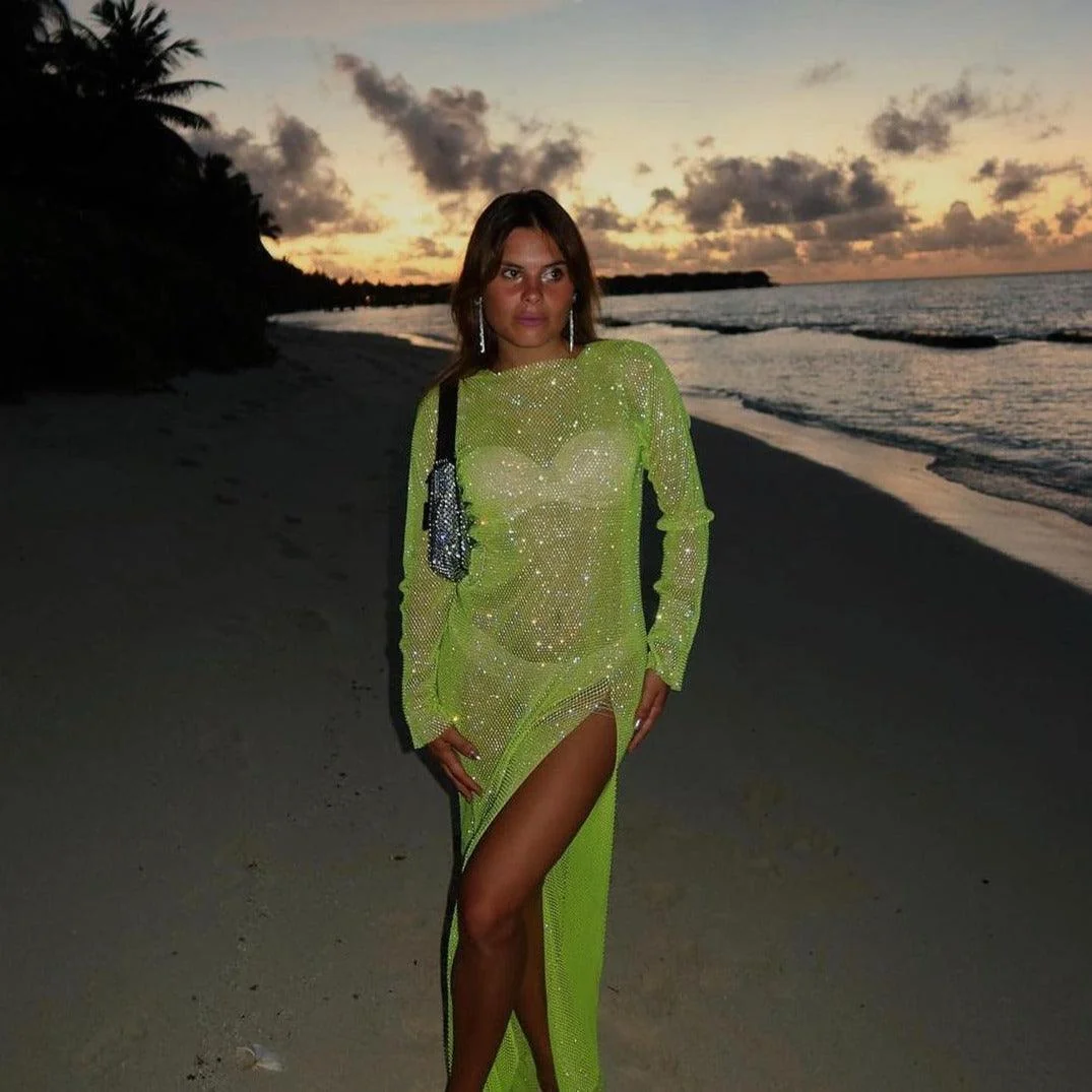 Glamorous Rhinestone Embellished Midi Dress