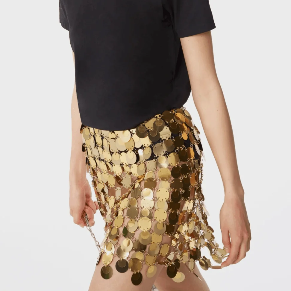 Sequin Embellished Mini Skirt - Silver, Black, Yellow, Pink