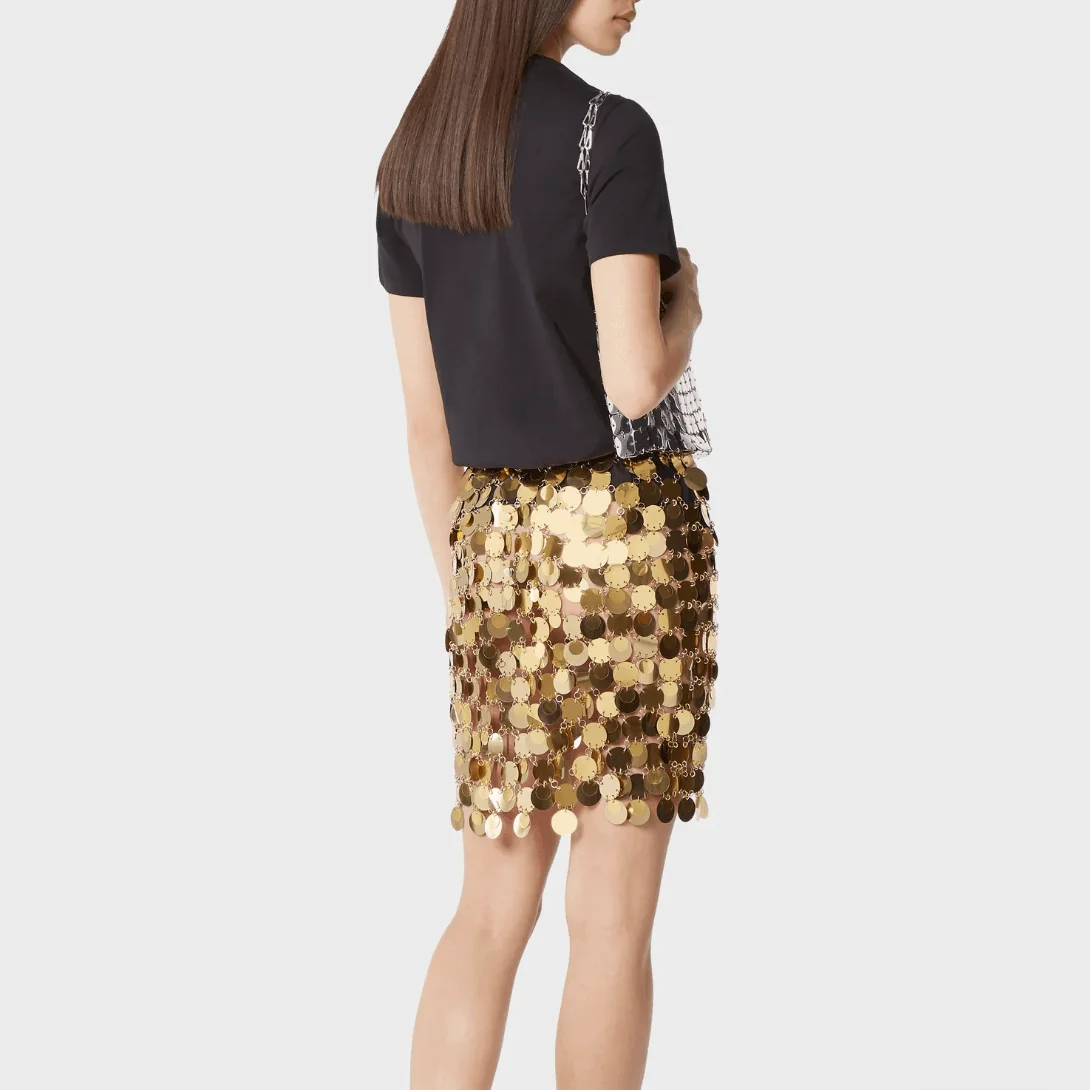Sequin Embellished Mini Skirt - Silver, Black, Yellow, Pink