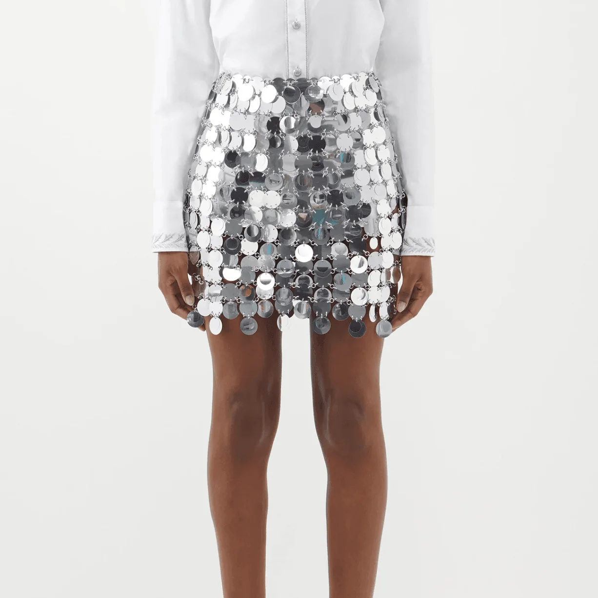 Sequin Embellished Mini Skirt - Silver, Black, Yellow, Pink